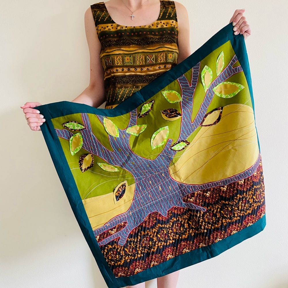 New ten thousand villages kitenge tree wall hanging tapestry